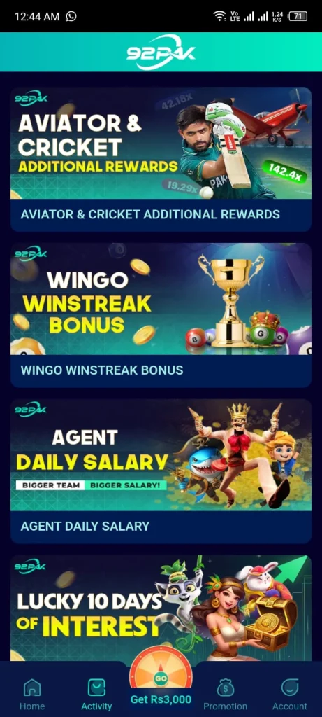 92 PAK Game Promotion